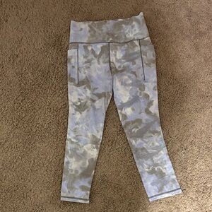 Athleta Gray and White Camouflage Leggings